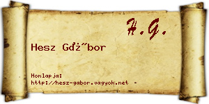 Hesz Gábor névjegykártya